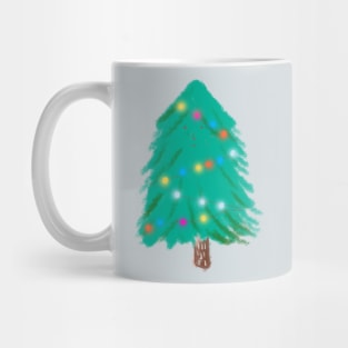 Happy Christmas Tree Illustration Mug